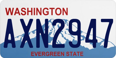 WA license plate AXN2947