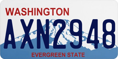 WA license plate AXN2948