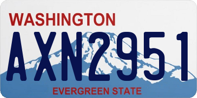 WA license plate AXN2951