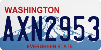 WA license plate AXN2953
