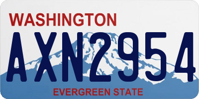 WA license plate AXN2954