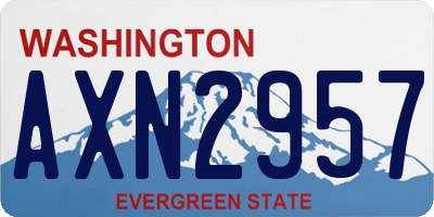 WA license plate AXN2957