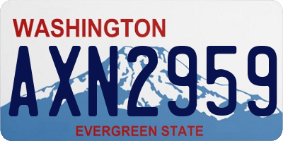 WA license plate AXN2959
