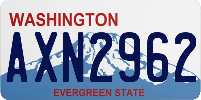 WA license plate AXN2962