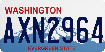 WA license plate AXN2964