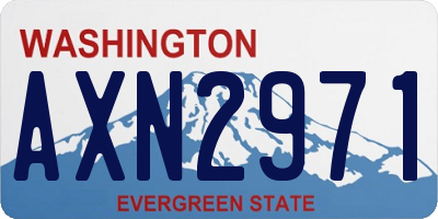WA license plate AXN2971