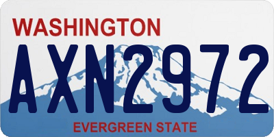 WA license plate AXN2972