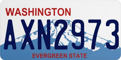 WA license plate AXN2973