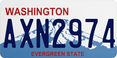WA license plate AXN2974