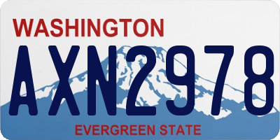 WA license plate AXN2978