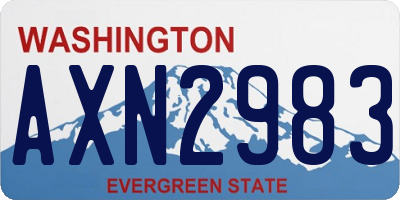 WA license plate AXN2983