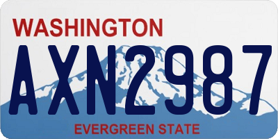 WA license plate AXN2987