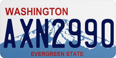 WA license plate AXN2990