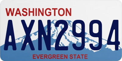 WA license plate AXN2994