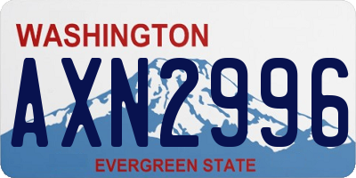 WA license plate AXN2996