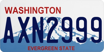 WA license plate AXN2999