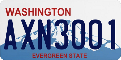 WA license plate AXN3001