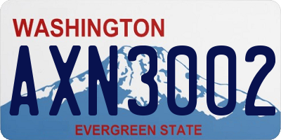 WA license plate AXN3002