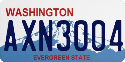 WA license plate AXN3004