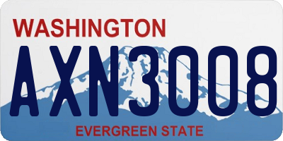 WA license plate AXN3008