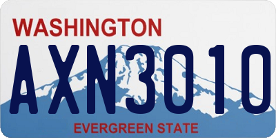 WA license plate AXN3010