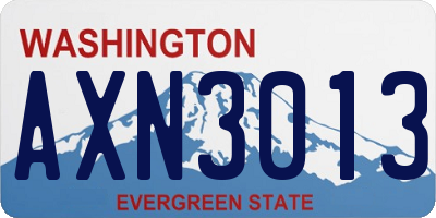 WA license plate AXN3013