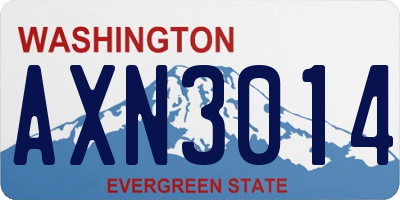 WA license plate AXN3014