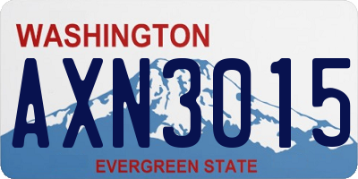 WA license plate AXN3015