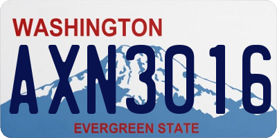 WA license plate AXN3016