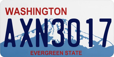 WA license plate AXN3017