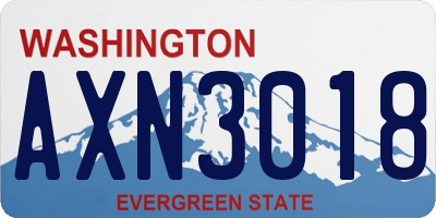 WA license plate AXN3018