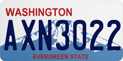 WA license plate AXN3022