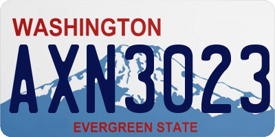 WA license plate AXN3023
