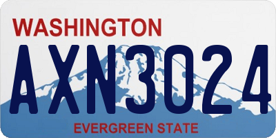 WA license plate AXN3024