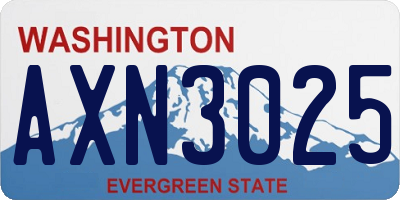 WA license plate AXN3025