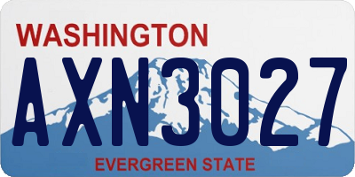 WA license plate AXN3027