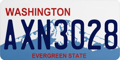 WA license plate AXN3028
