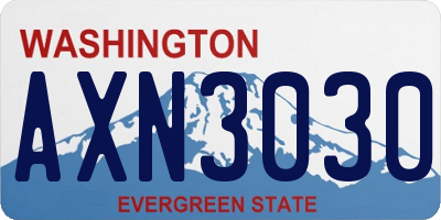 WA license plate AXN3030