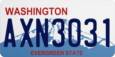 WA license plate AXN3031