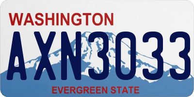 WA license plate AXN3033