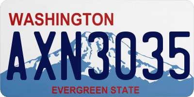 WA license plate AXN3035