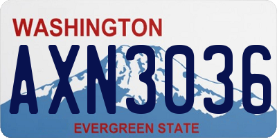 WA license plate AXN3036