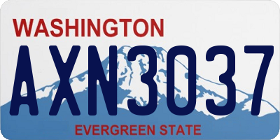 WA license plate AXN3037