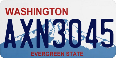 WA license plate AXN3045