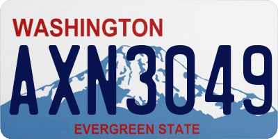 WA license plate AXN3049