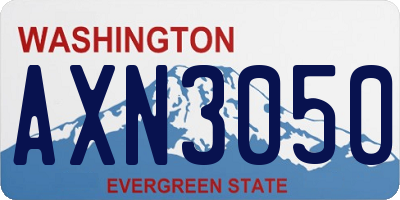 WA license plate AXN3050