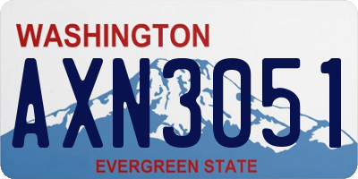 WA license plate AXN3051