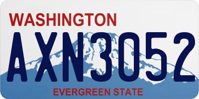 WA license plate AXN3052