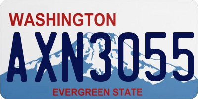 WA license plate AXN3055