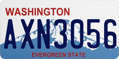 WA license plate AXN3056